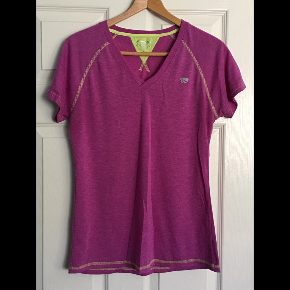 Marika Tek Maroon/Green Workout Short Sleeve Shirt